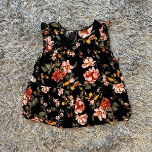 Black Floral Babydoll Tank - American Eagle